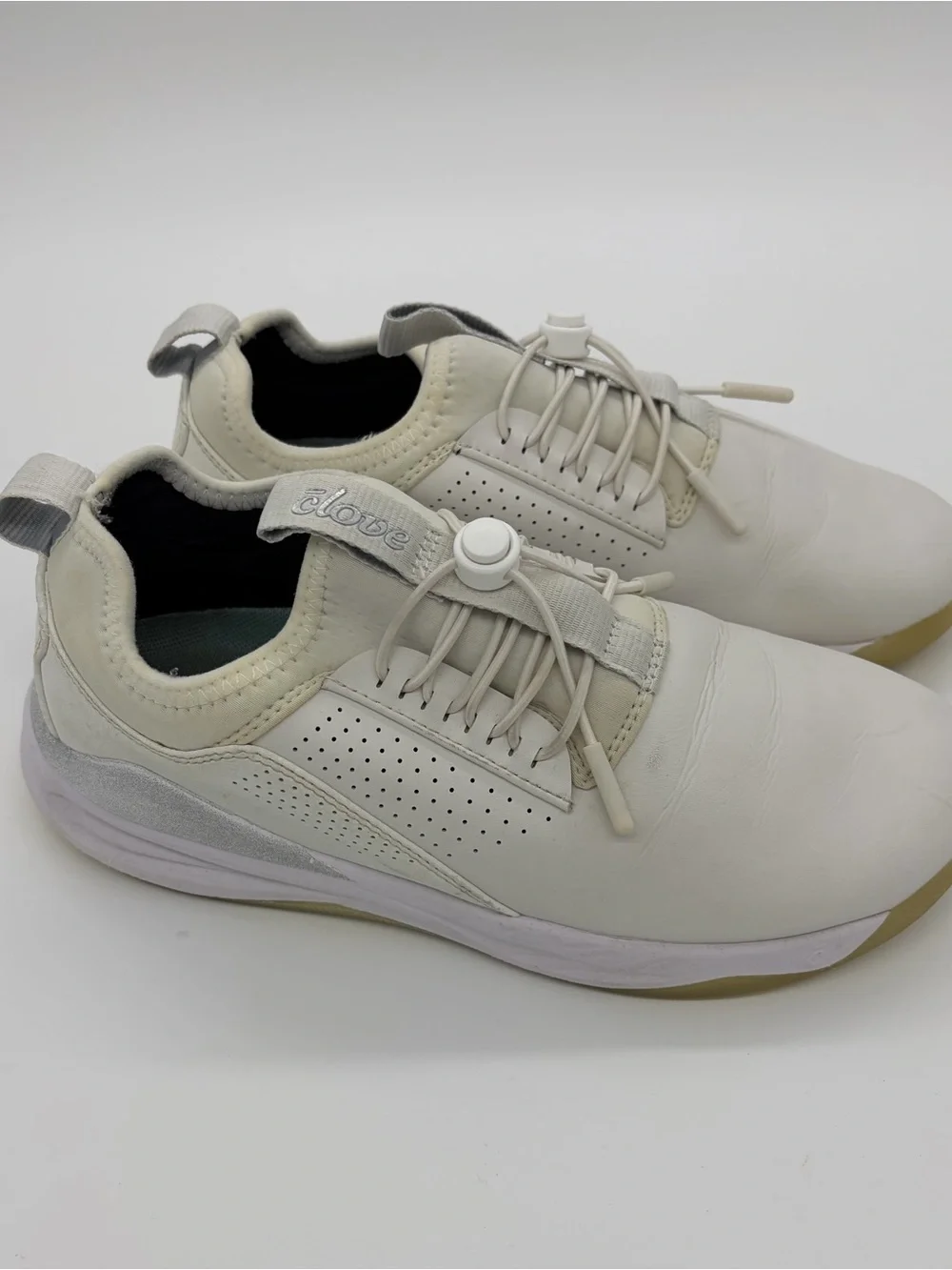 Clove Women's White Slip-On Lace-Toggle Sneakers - Size 7
